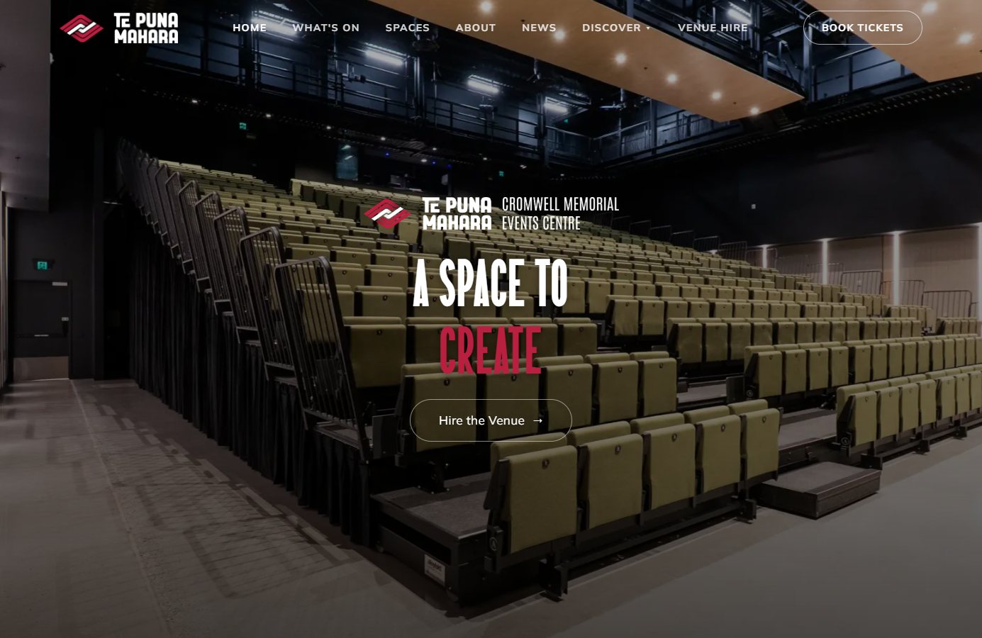 The home page hero banner on the live site