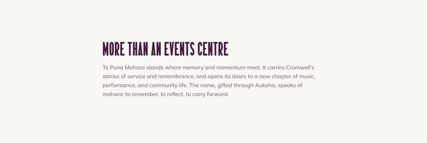 A rich text statement band on the live site